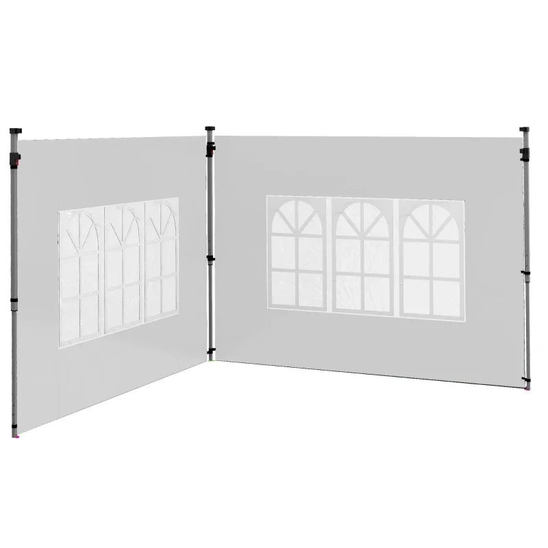Kit 2pz Laterali Gazebo 295 x H 195cm Tessuto Oxford con finestra Bianco - immagine 5
