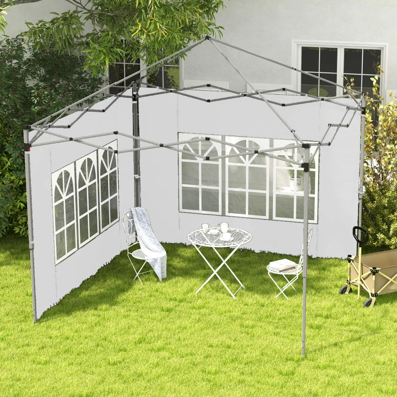 Kit 2pz Laterali Gazebo 295 x H 195cm Tessuto Oxford con finestra Bianco - immagine 6