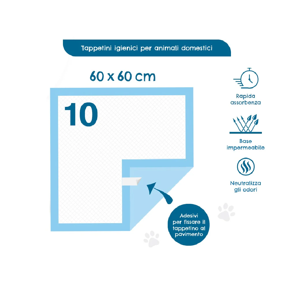 120pz Tappetini Igienici Traversine Cane Super Assorbenti 60x60cm con adesivo - immagine 5
