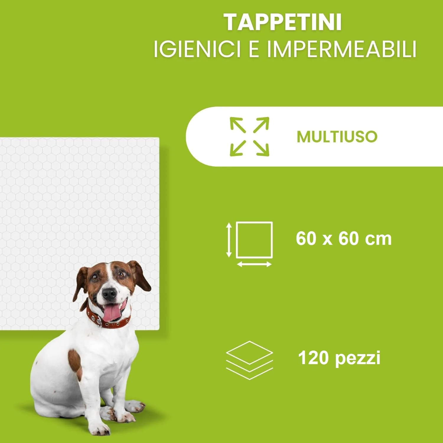 120pz Tappetini Igienici Traversine Cane Super Assorbenti 60x60cm con adesivo - immagine 4