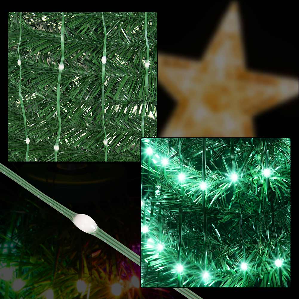 Albero di Natale 40x120 cm Pieghevole con 160 LEd RGB Smart e Controllo App - immagine 6