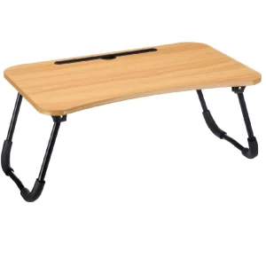 Tavolino Mini Scrivania Vassoio da Letto per PC Tablet Colazione Pieghevole Acero