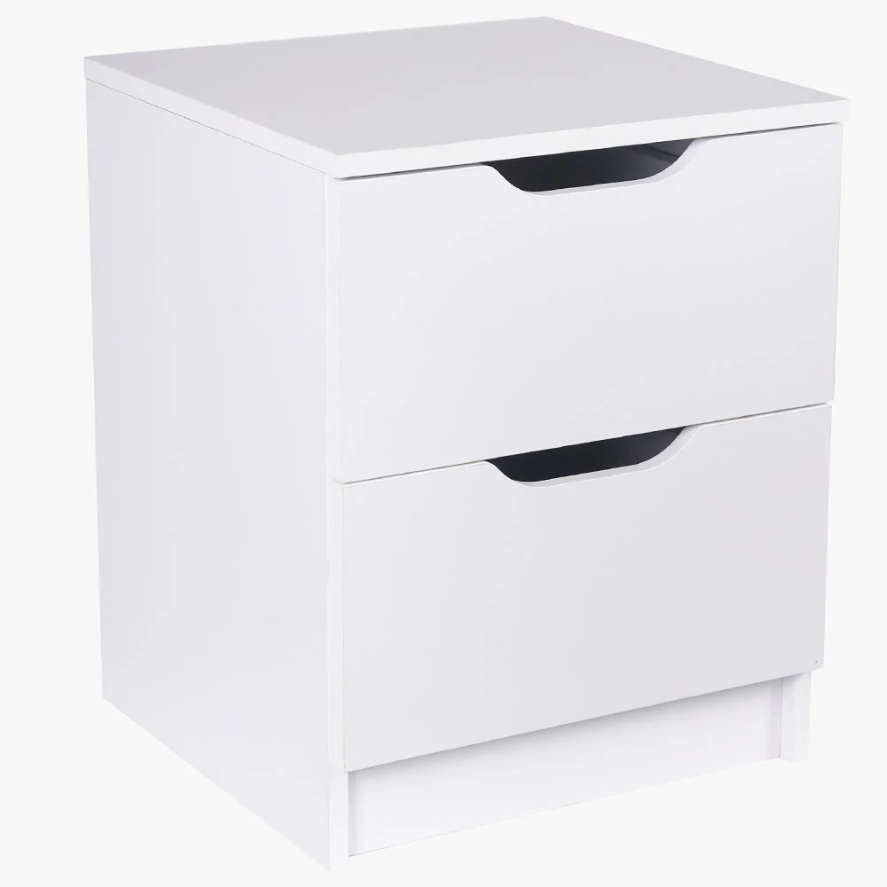 Mobile Comodino 2 Cassetti 40x40x50cm Design Moderno in legno MDF Bianco - immagine 6