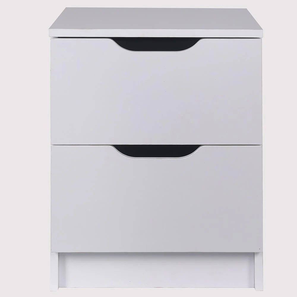 Mobile Comodino 2 Cassetti 40x40x50cm Design Moderno in legno MDF Bianco - immagine 5