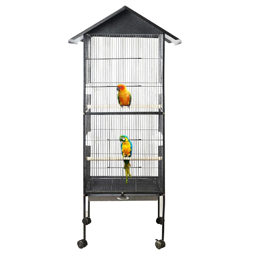 Voliera per Uccelli Pappagalli Canarini Parrocchetti 160cm Gabbia Grande Metallo - immagine 2