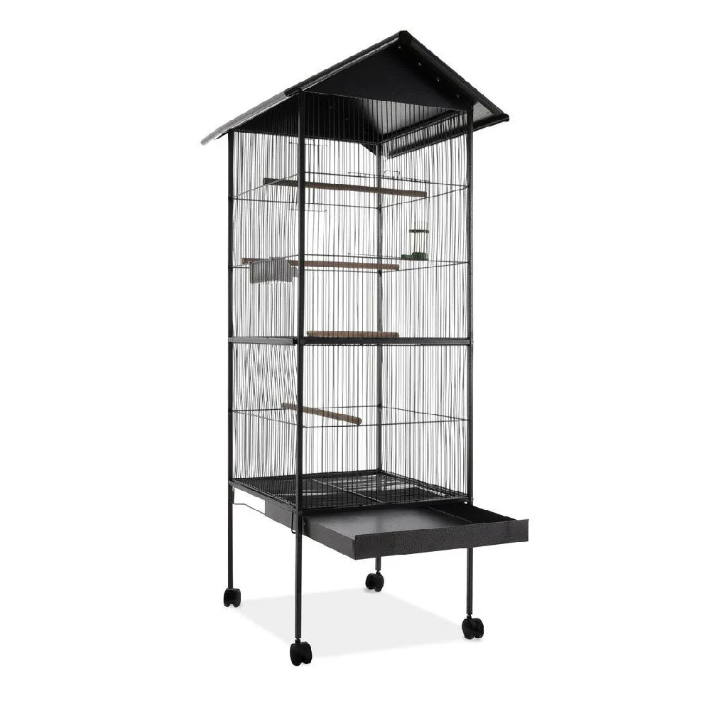 Voliera per Uccelli Pappagalli Canarini Parrocchetti 160cm Gabbia Grande Metallo - immagine 7