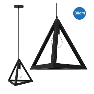Sospensione Lampadario Moderno in Metallo E27 30x30x30cm Nero Altezza regolabile