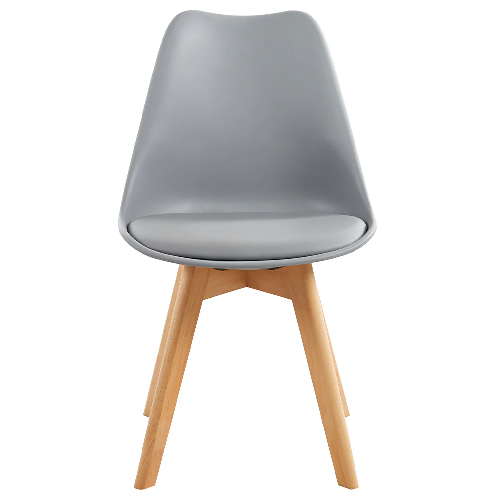 Kit 4 Sedie da Pranzo Poltrona in Pelle Ecologica e Legno Casa Ufficio Bar Grigio - immagine 6