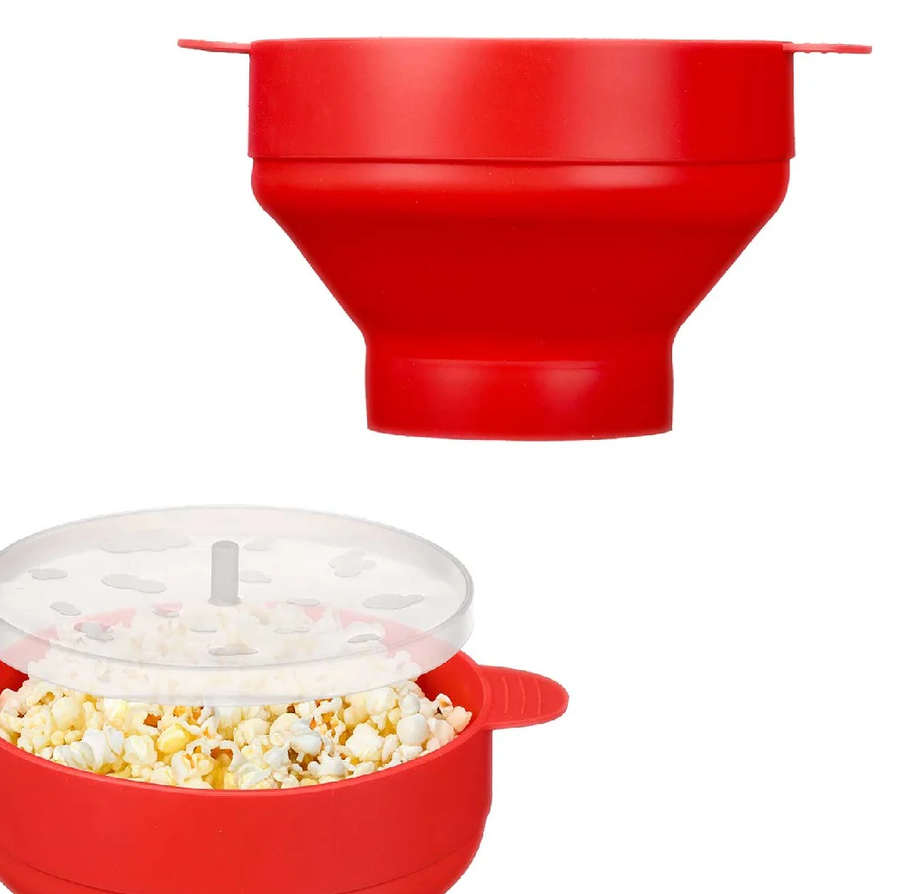 Kit 2pz Cottura in Microonde Macchina PopCorn e Vaporiera 2400ML facile da usare - immagine 6