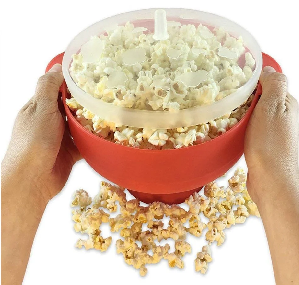 Kit 2pz Cottura in Microonde Macchina PopCorn e Vaporiera 2400ML facile da usare - immagine 4