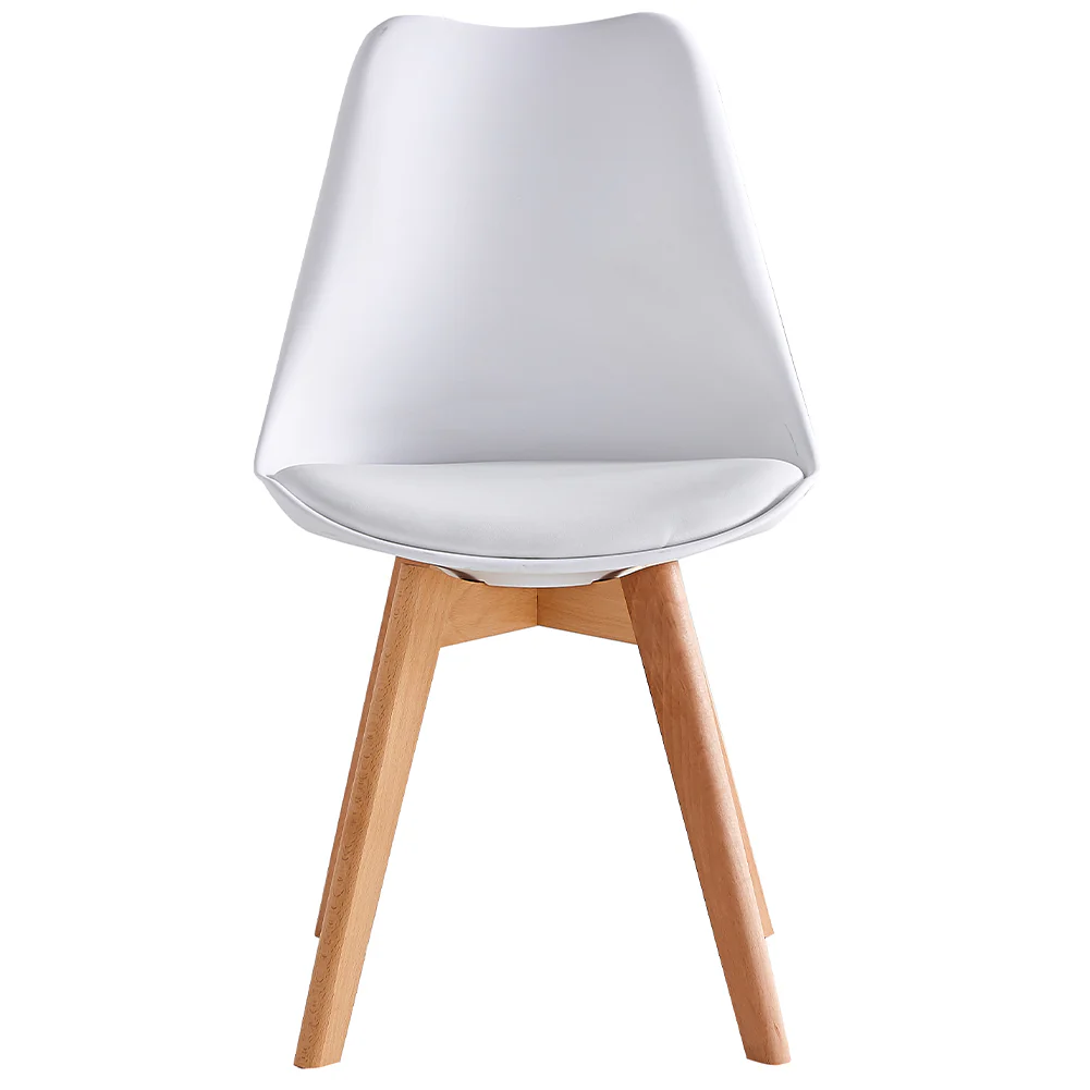 Kit 4 Sedie da Pranzo Poltrona in Pelle Ecologica e Legno Casa Ufficio Bar Bianco - immagine 8