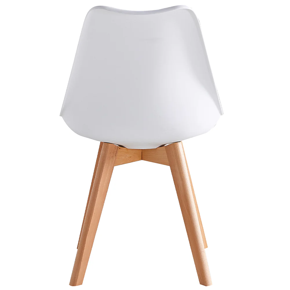 Kit 4 Sedie da Pranzo Poltrona in Pelle Ecologica e Legno Casa Ufficio Bar Bianco - immagine 6