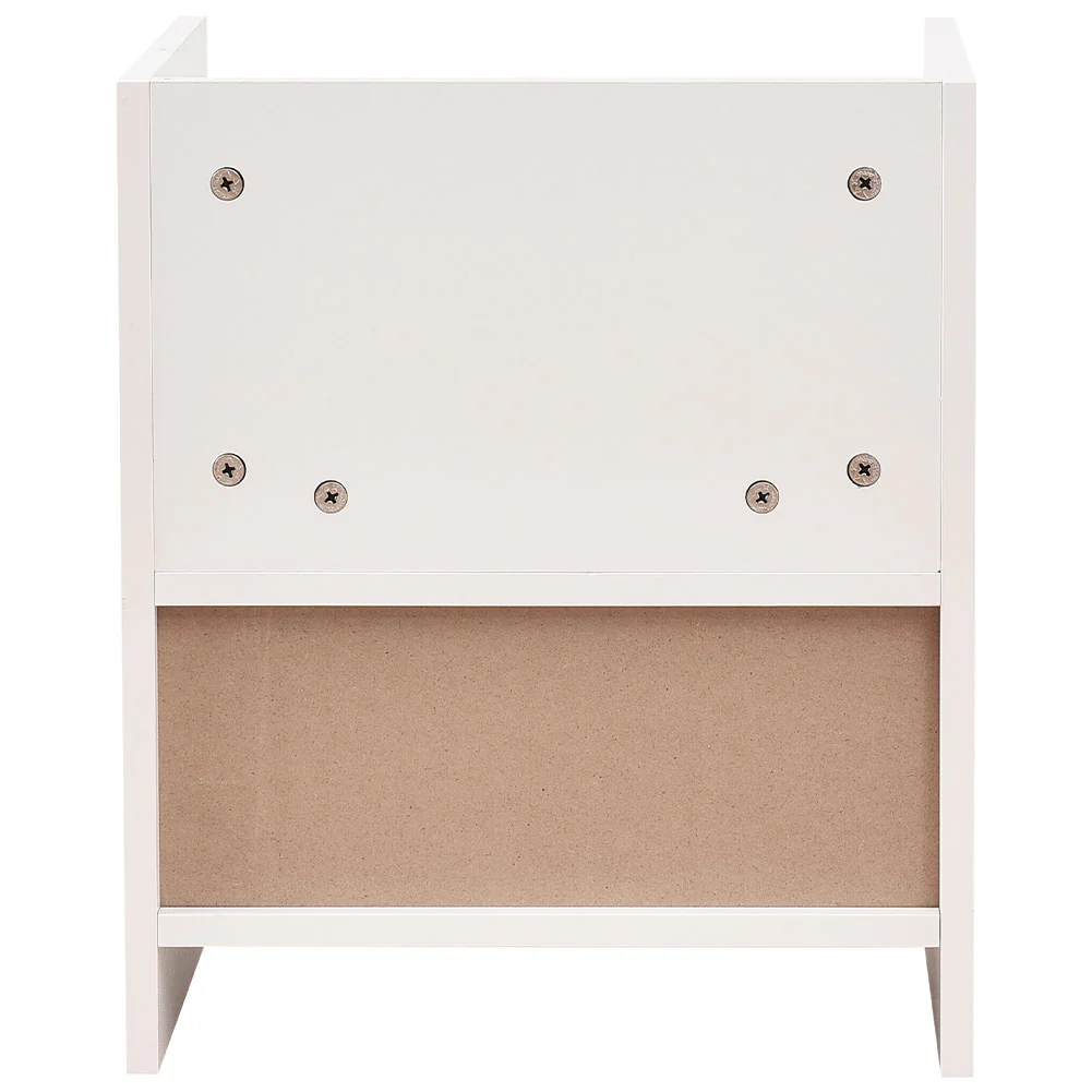 Mobile Comodino in Legno Bianco 1 Cassetto 2 Ripiani Salvaspazio 35x38H45 cm - immagine 5