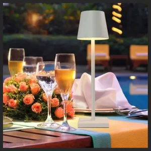 Lampada Touch da Tavolo Ricaricabile USB Luce Dimmerabile 10.5x26.5cm Bianco