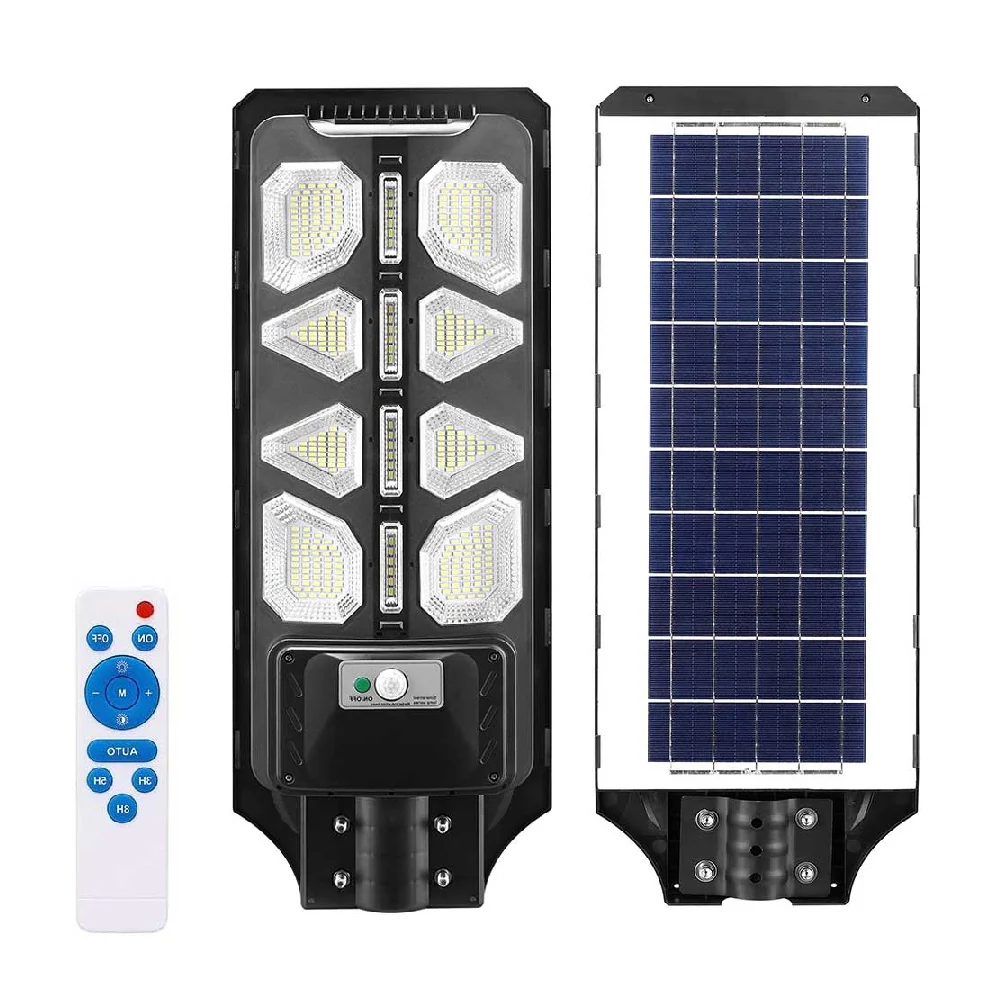 Faro Lampione Stradale LED 120W Ricarica Solare Telecomando Crepuscolare Dimmerabile - immagine 2