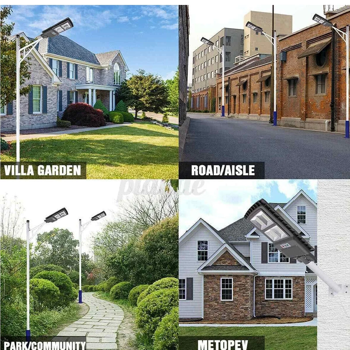 Faro Lampione Stradale LED 120W Ricarica Solare Telecomando Crepuscolare Dimmerabile - immagine 3