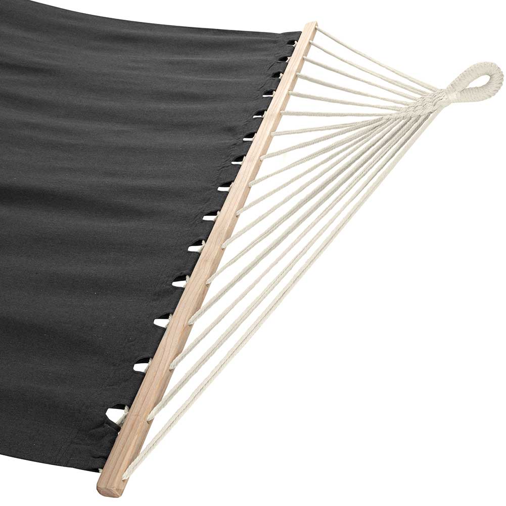 Amaca Giardino e Campeggio 2Posti Legno e Tessuto Pieghevole 345x150cm Antracite - immagine 5