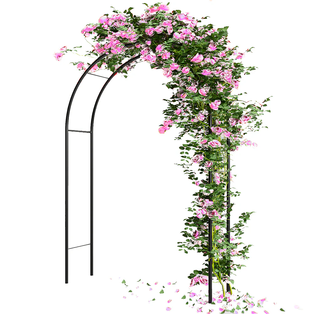 Arco in Ferro da Giardino per Piante Rampicanti Decorazione Terrazzo 140x240 cm - immagine 6