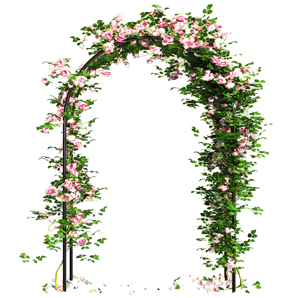 Arco in Ferro da Giardino per Piante Rampicanti Decorazione Terrazzo 140x240 cm - immagine 3
