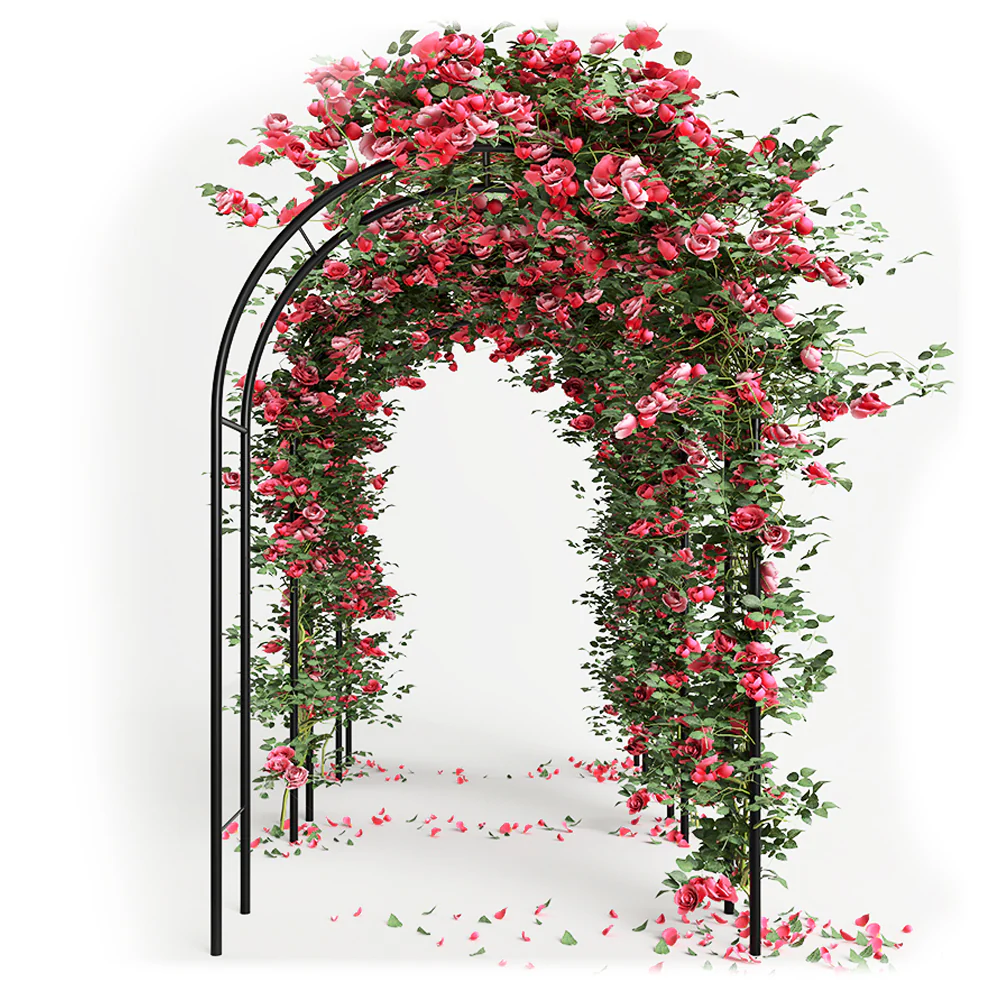 Arco in Ferro da Giardino per Piante Rampicanti Decorazione Terrazzo 140x240 cm - immagine 7