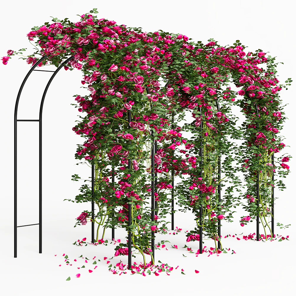Arco in Ferro da Giardino per Piante Rampicanti Decorazione Terrazzo 140x240 cm