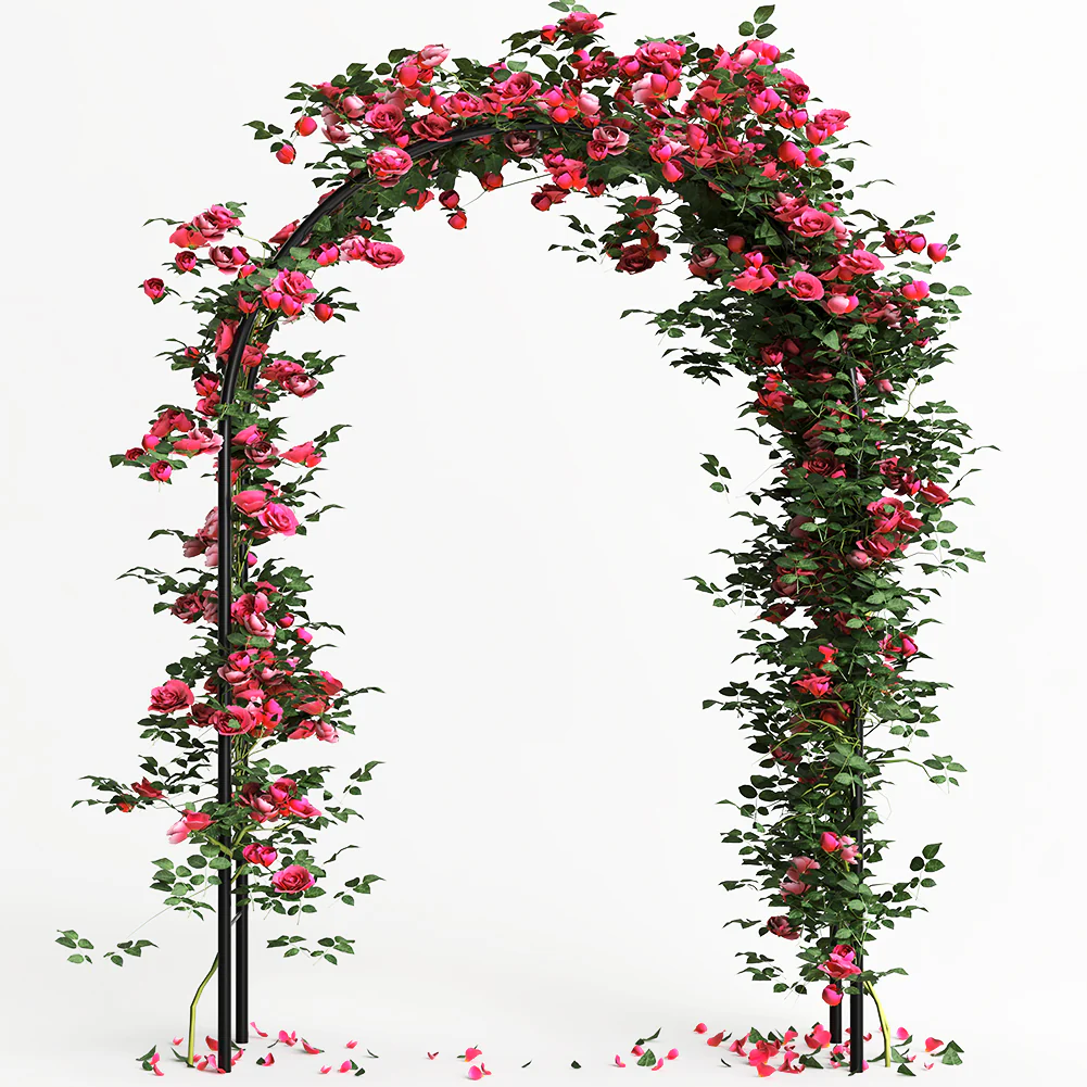 Arco in Ferro da Giardino per Piante Rampicanti Decorazione Terrazzo 140x240 cm - immagine 8