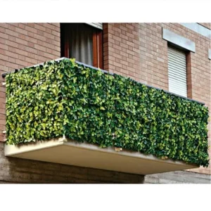 Siepe Artificiale Sintetica Foglie Edera H 1 x 3 MT Realistica in PVC Verde