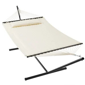 Amaca da Giardino Brasiliana con Cuscino e Supporto in Acciaio, portata 200kg 140x210cm