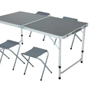 kit Tavolo e 4Sedie Pieghevoli Campeggio Picnic Portatile Salvaspazio regolabile