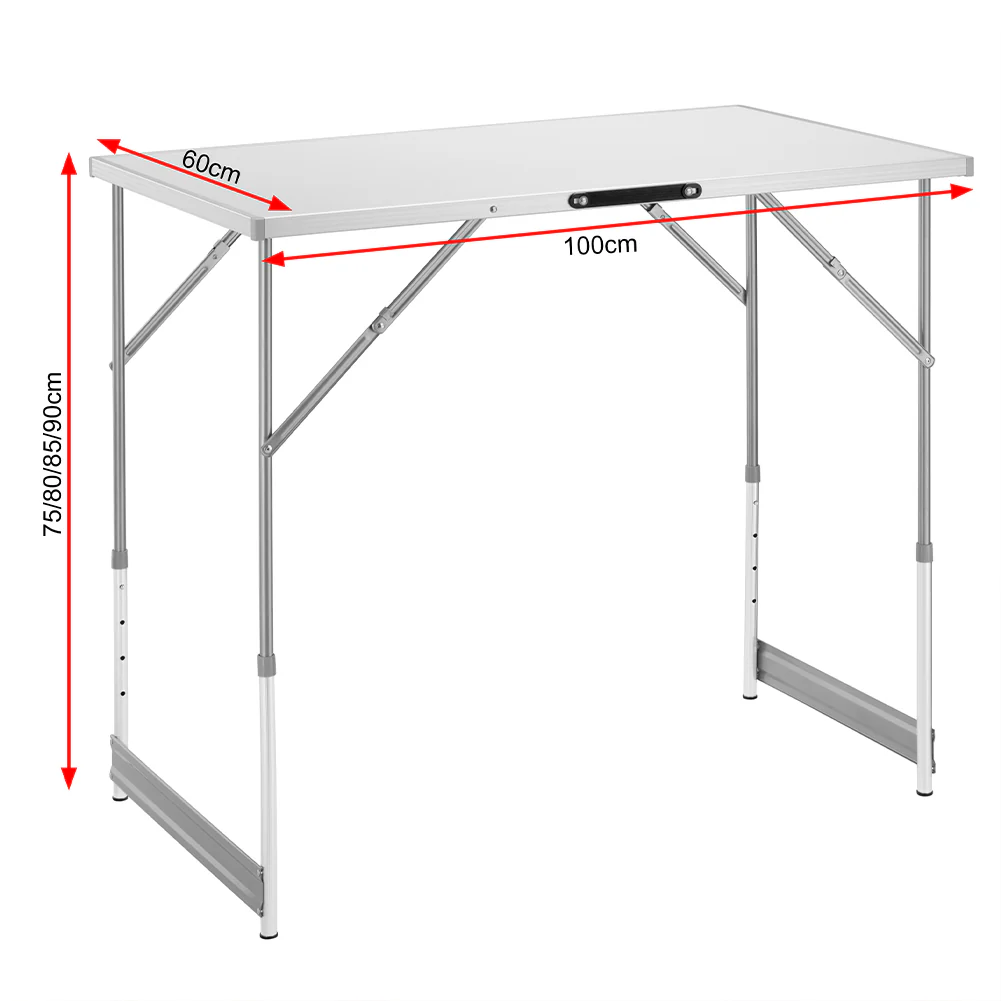 Kit 3 pezzi Tavolo Pieghevole Multifunzione Campeggio Giardino Pic Nic Bianco - immagine 3