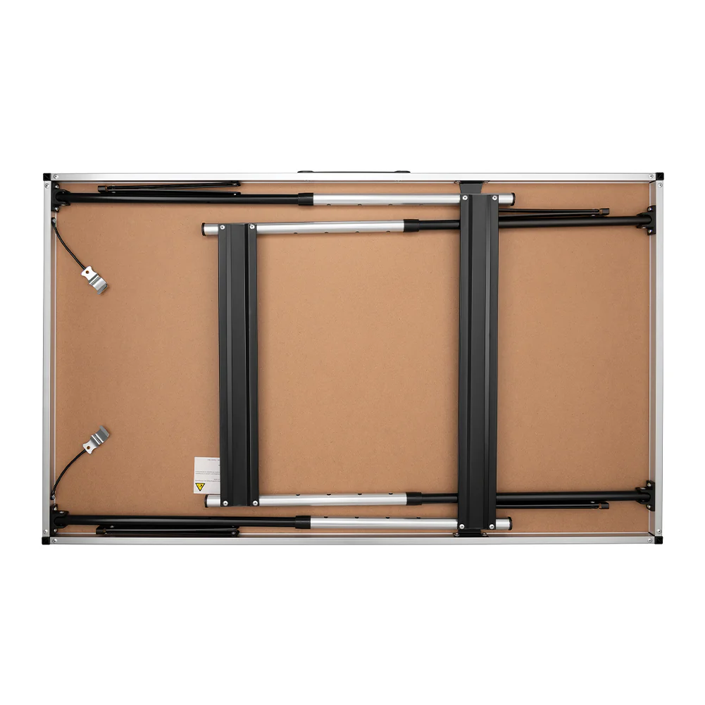 Kit 3 pezzi Tavolo Pieghevole Multifunzione Campeggio Giardino Pic Nic Nero - immagine 3