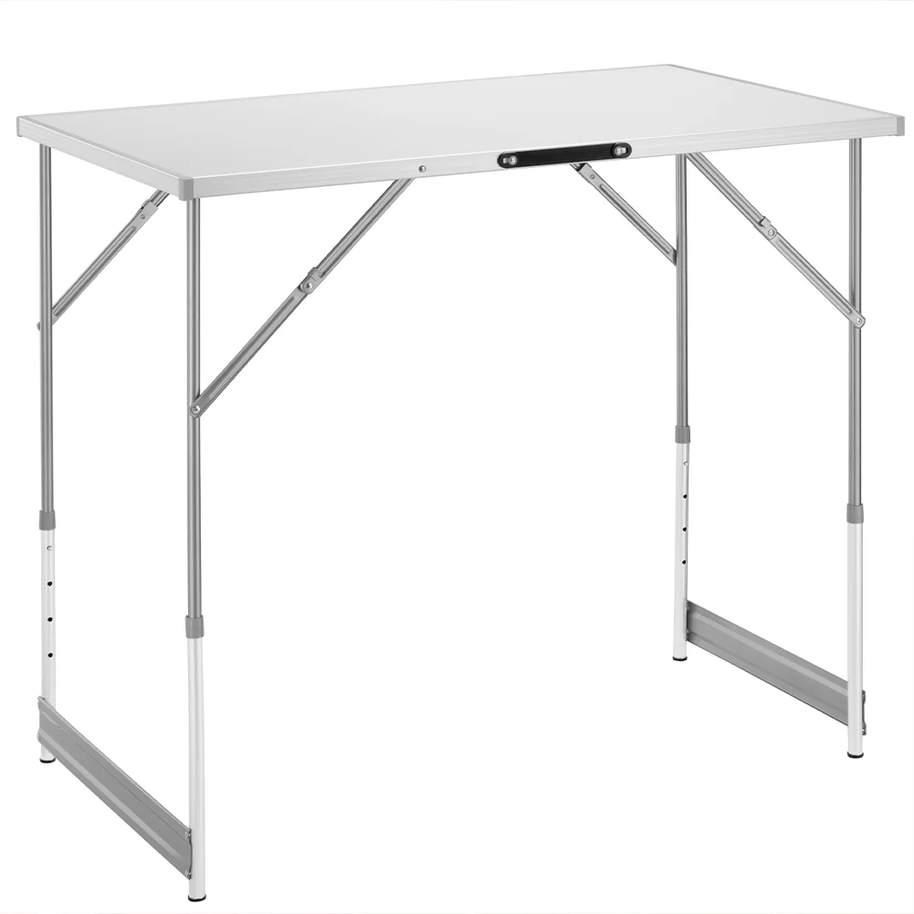 Kit 3 pezzi Tavolo Pieghevole Multifunzione Campeggio Giardino Pic Nic Bianco - immagine 7