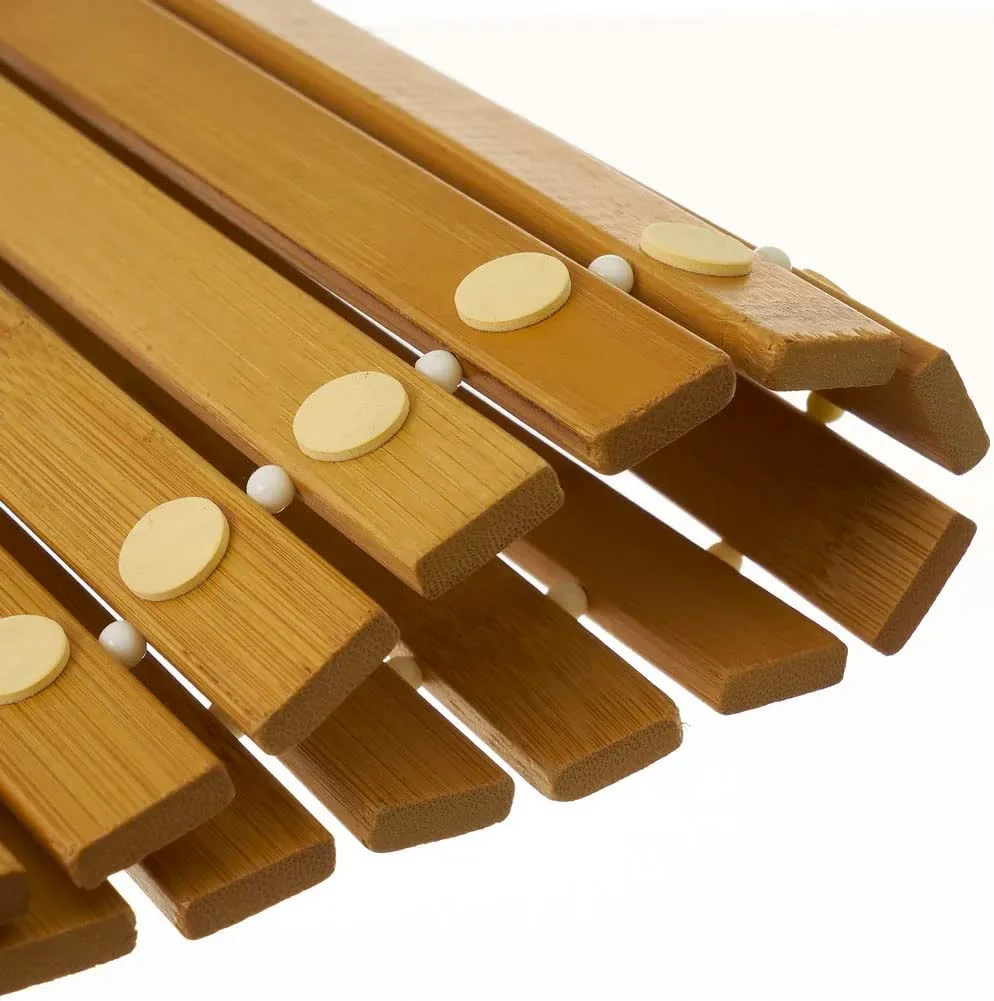 Tappeto per Doccia Vasca da Bagno in Legno Bambù Superficie Antiscivolo 60x40cm - immagine 5