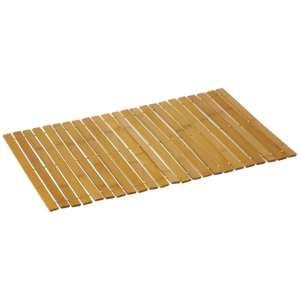 Tappeto per Doccia Vasca da Bagno in Legno Bambù Superficie Antiscivolo 60x40cm - immagine 2