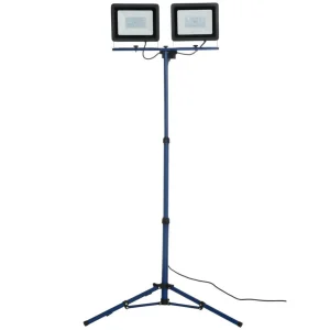 Kit 2 Fari a Led 100W con Sostegno Treppiedi Pieghevole Regolabile 4000K Cavo 3mt