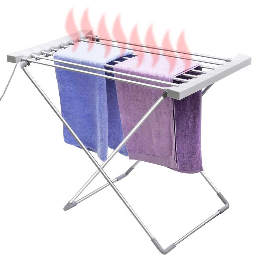 Stendibiancheria Elettrico 120W Stendino in Alluminio Pieghevole Asciugabiancheria - immagine 2