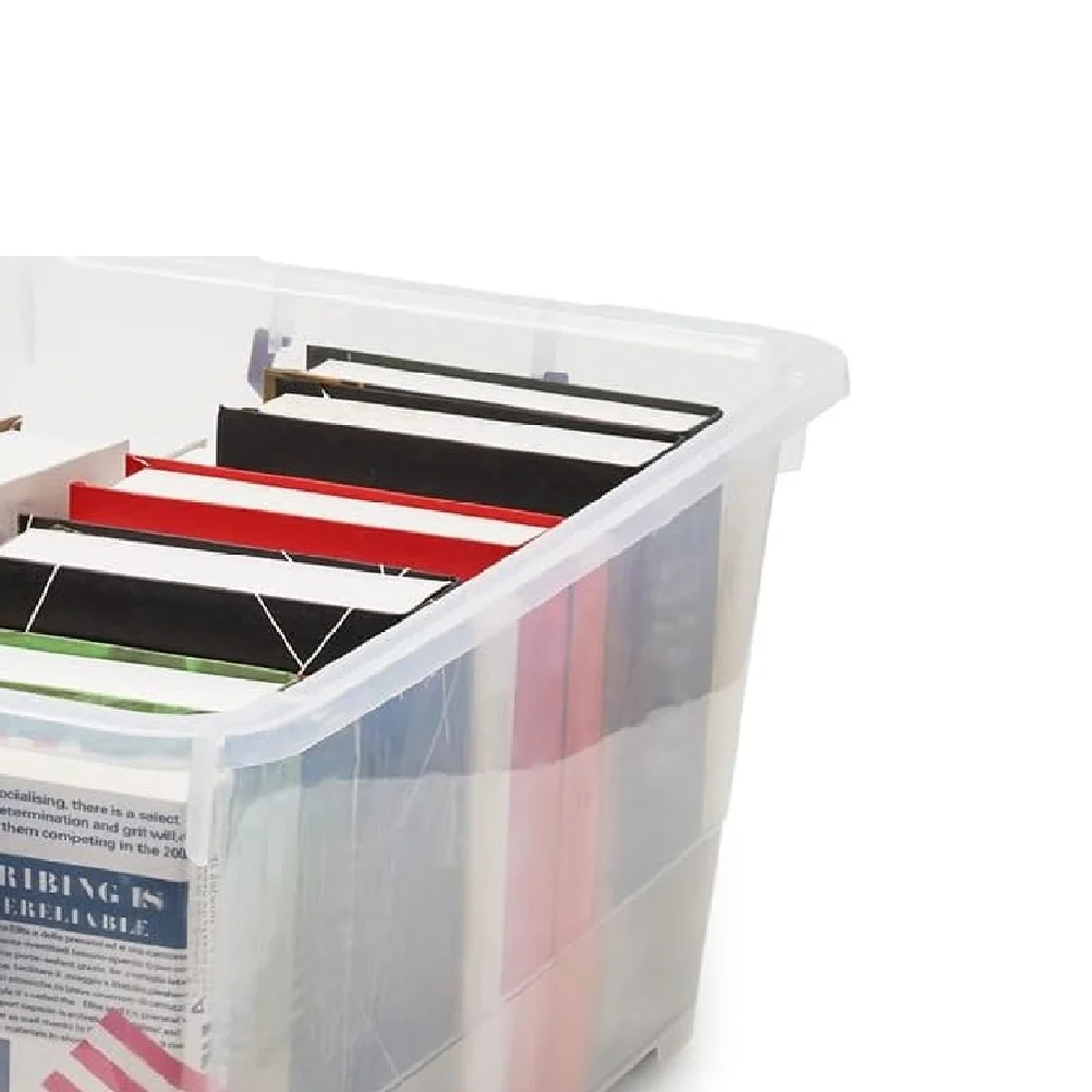 Kit 2pz Scatole Porta Tutto Porta Oggetti Plastica Trasparente 4Ruote 60x40 H33cm - immagine 4