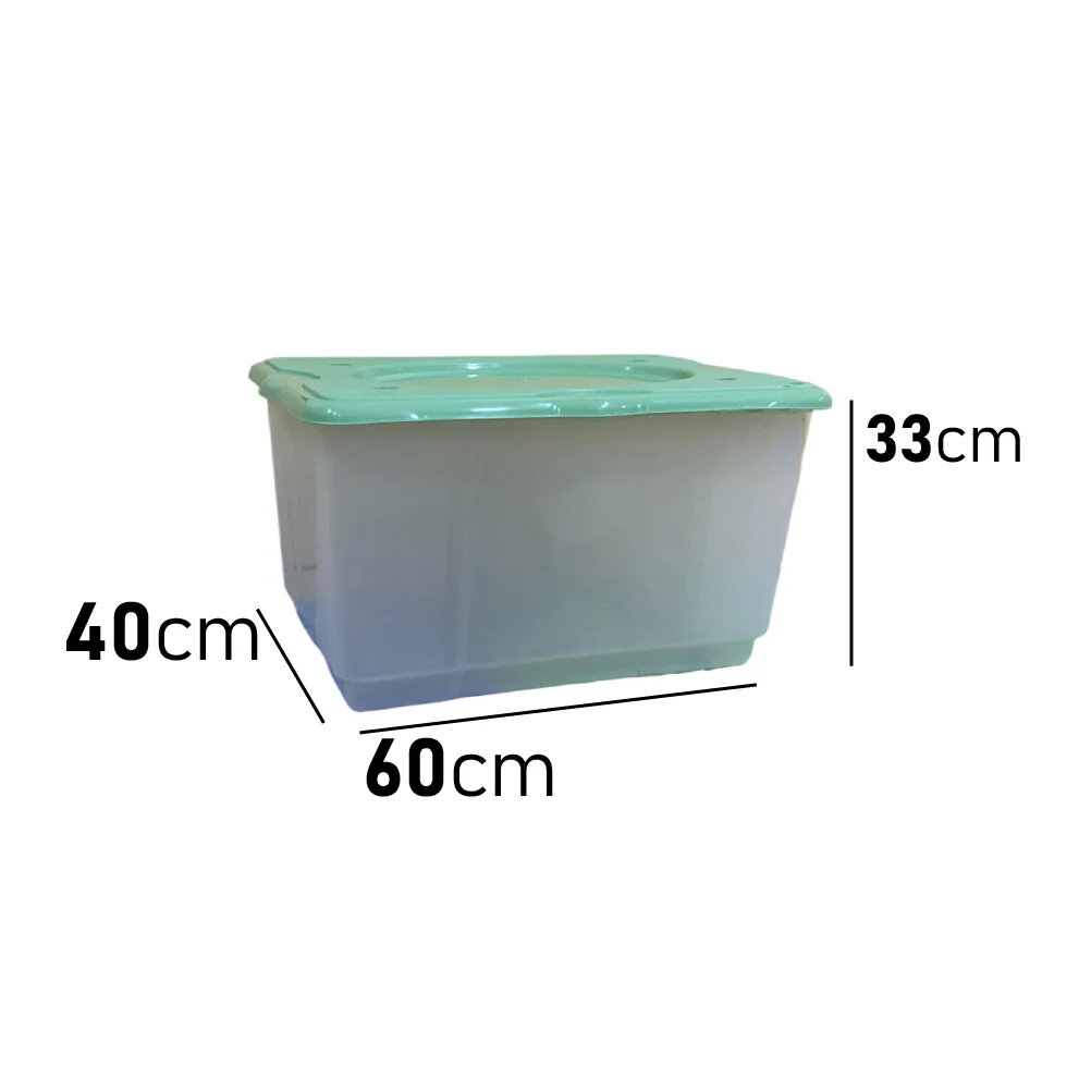 Kit 2pz Scatole Porta Tutto Porta Oggetti Plastica Trasparente 4Ruote 60x40 H33cm - immagine 7