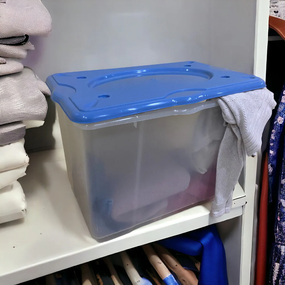 Kit 2pz Scatole Porta Tutto Porta Oggetti Plastica Trasparente 4Ruote 60x40 H45cm - immagine 6