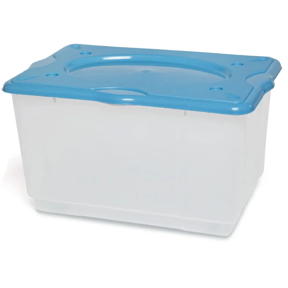 Kit 2pz Scatole Porta Tutto Porta Oggetti Plastica Trasparente 4Ruote 60x40 H33cm - immagine 5