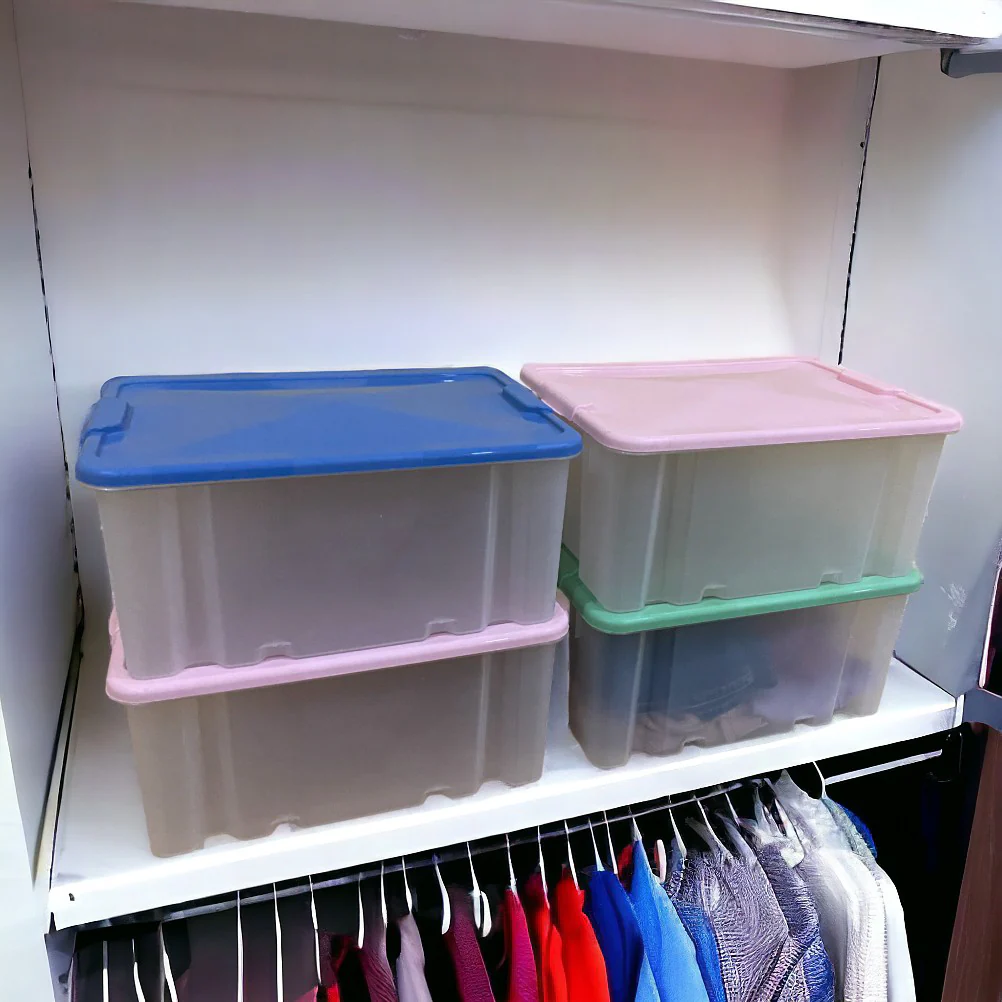 Kit 3pz Scatole Porta Tutto Porta Oggetti Plastica Trasparente 50x37 H25cm - immagine 6