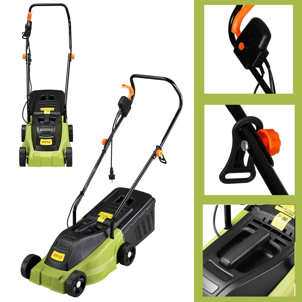 Tagliaerba Elettrico 1000W Rasaerba 30cm Regolabile con Serbatoio Raccolta 25LT - immagine 5