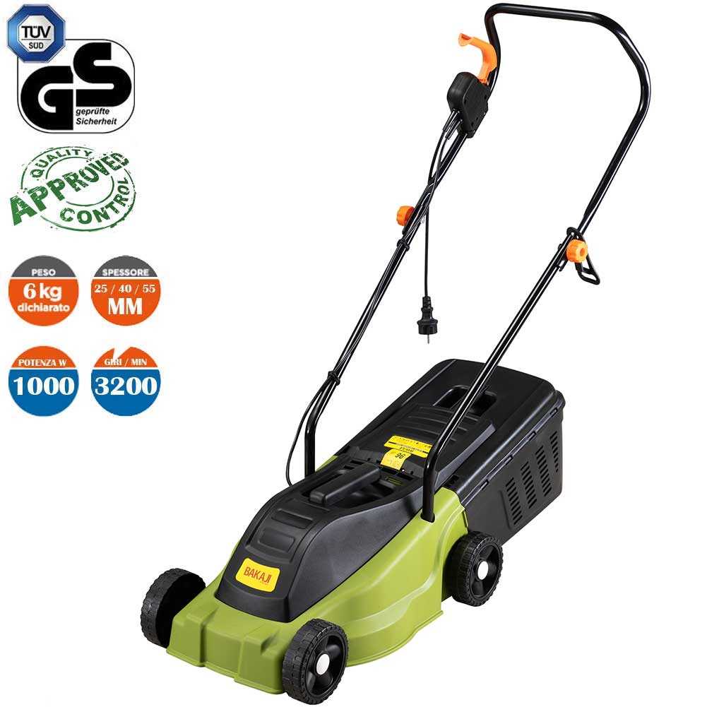 Tagliaerba Elettrico 1000W Rasaerba 30cm Regolabile con Serbatoio Raccolta 25LT - immagine 4