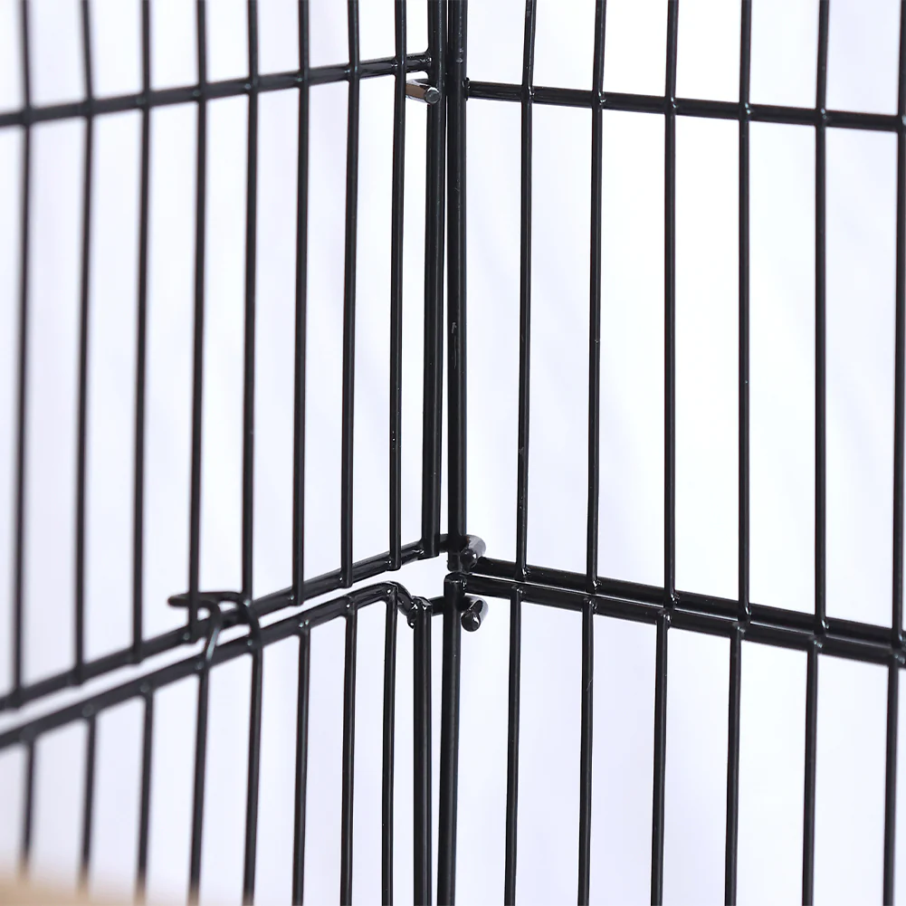 Voliera Gabbia per Uccelli Pappagalli Nera Tetto Apribile Accessori 46x35.5x92.5cm - immagine 5