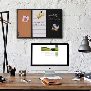 Lavagna Magnetica 3in1 con Bacheca Sughero Combinata 60x40cm Casa Ufficio