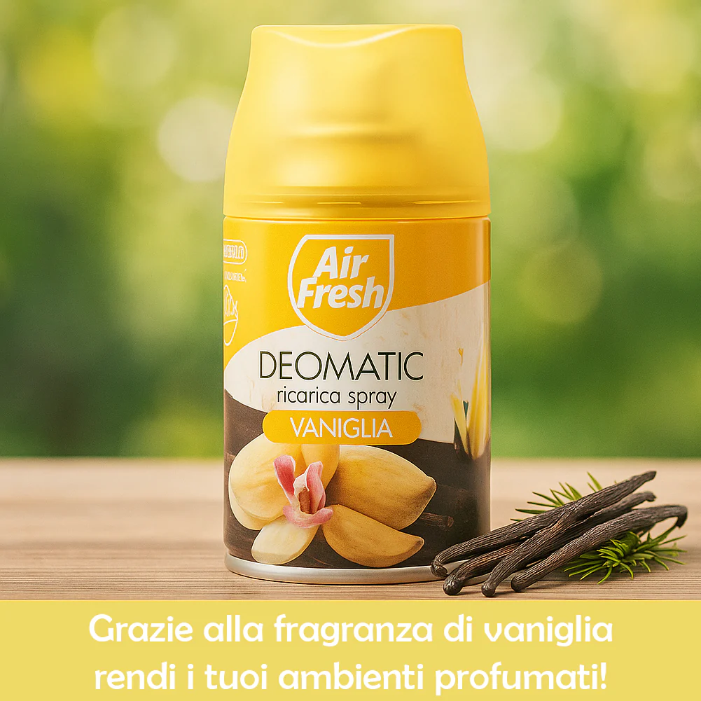 Air Fresh Deomatic Ricariche Profumatore Ambiente 6x250ml Spray Vaniglia Antiodore - immagine 5