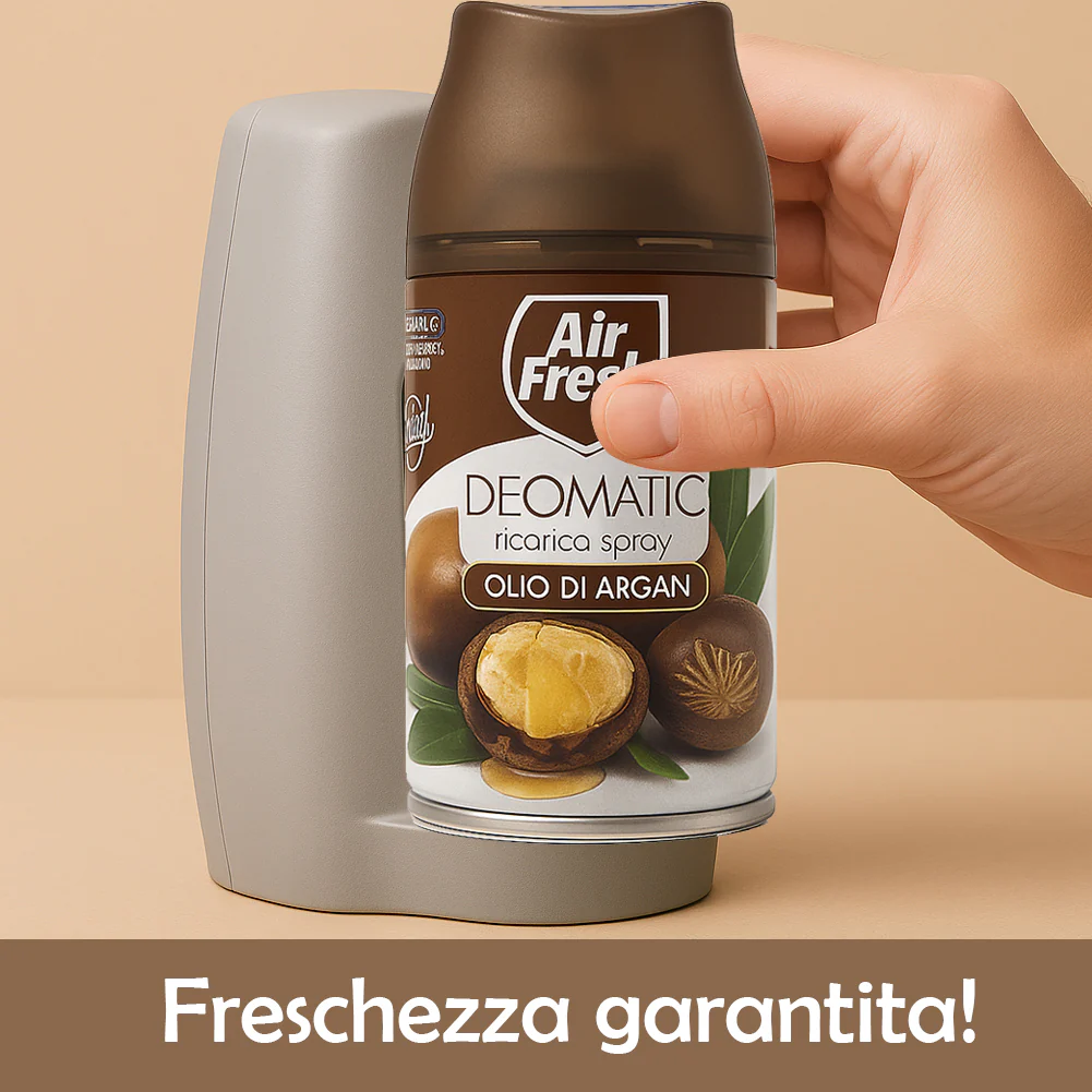 Air Fresh Deomatic Ricariche Profumatore Ambiente 6x250ml Spray Olio di Argan Antiodore - immagine 4