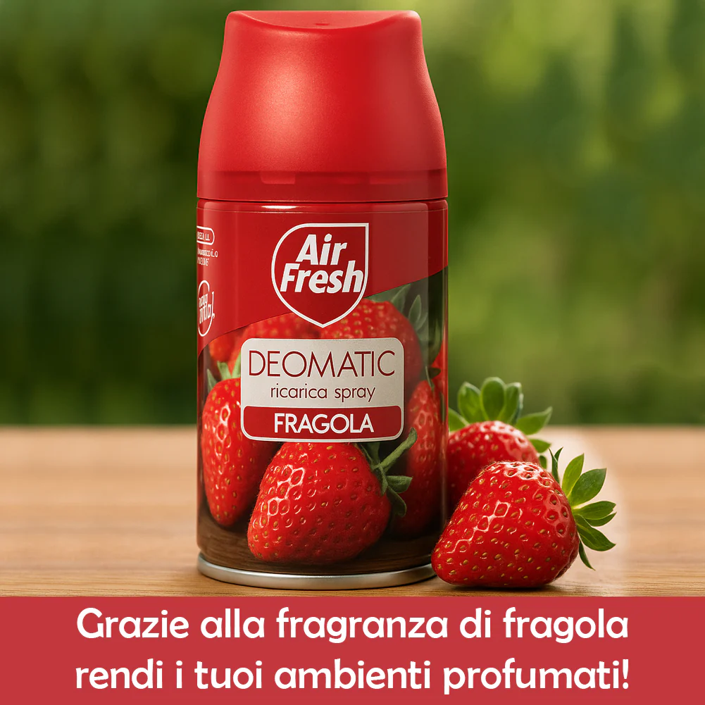 Air Fresh Deomatic Ricariche Profumatore Ambiente 6x250ml Spray Fragola Antiodore - immagine 5
