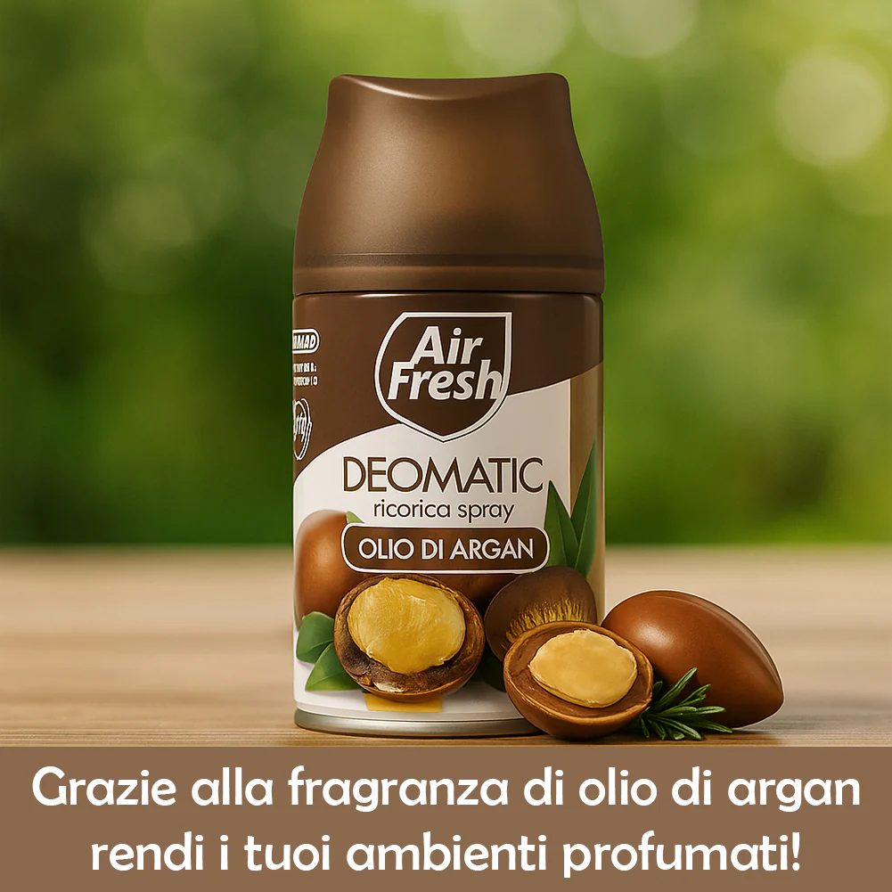 Air Fresh Deomatic Ricariche Profumatore Ambiente 6x250ml Spray Olio di Argan Antiodore - immagine 6