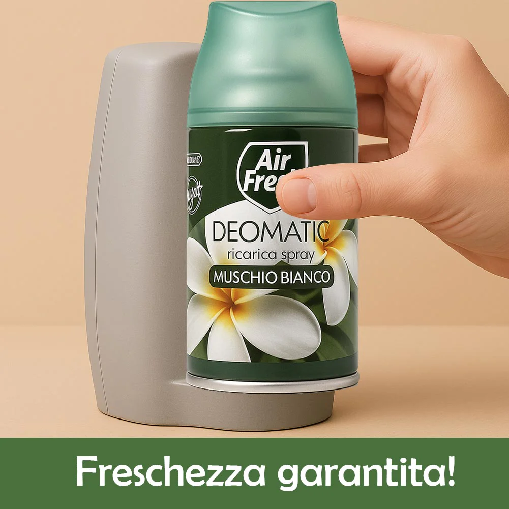 Air Fresh Deomatic Ricariche Profumatore Ambiente 6x250ml Spray Muschio Bianco Antiodore - immagine 4
